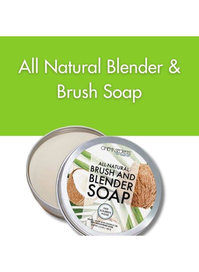 Cinema Secrets All Natural Vegan Brush & Blender Sponge Soap, coconut oil based, scrubber included. - Image 3